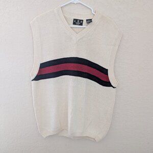 Vintage J Riggins Striped Sleeveless Sweater Vest Size XL